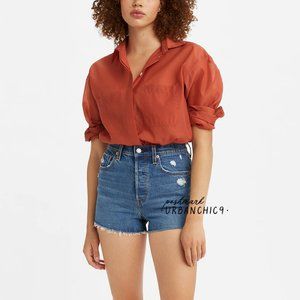 NWT LEVI'S Ribcage Cutoff Shorts Medium Destroyed size 27